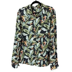 DC Multicolored Hawaiian Print Long Sleeve Button Up Shirt Size L